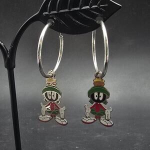 Sterling Silver Marvin The Martian Earrings Hoop 925 Warner Brothers